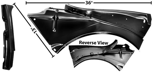 67-68 Camaro Quarter Panel Inner Bracket RH Convertible