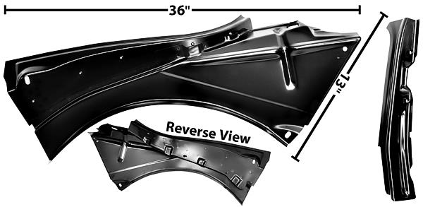 67-68 Camaro Quarter Panel Inner Bracket LH Convertible