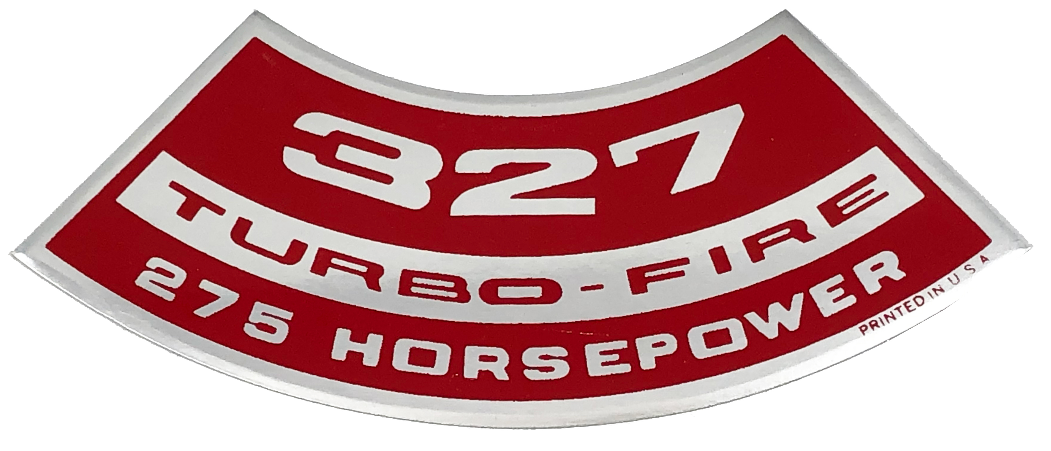 67-69 Camaro 327/275 H.P. Air Cleaner Decal