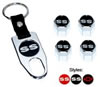 Logo Air Valve Stem Caps with Key Fob Wrench
